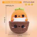 WaldyWop Beginner Crochet Kit for Kids: Wobbles Crocheting Starter Kits for Girls - Learn to Crochet Set w/Step-by-Step Video - Complete Knitting Kit, Easy Crochet Yarn, Birthday Gifts for Women (Carrot)