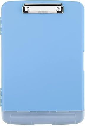 SFLHHDM Clipboard with Pen Holder, Legal Size Nursing Clipboard with Storage, Plastic Clip Board for Writing, Lightweight Cute Clipboards Storage with Low Profile Clip for Work, Office, Color: Lake Blue