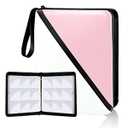 Slizenp Trading Card Binder 9 Pocket, 900 Pockets Card Holder with 50 Removable Sleeves for Game Cards, Premium Card Book, Game Cards & Sports Cards (Pink, 9-Pocket)