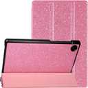Caweet Case for TCL Tab 8 - Ultra Lightweight Slim Hard Back Shell Tri-Fold Stand Cover, Glitter Pink