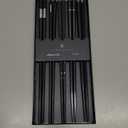 GLAMFIELDS 5 Pairs Premium Chopsticks Reusable Dishwasher Safe 9.5 Inch Fiberglass Chop Sticks Gift Set Non Slip Black + Silver