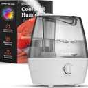 Cool Mist Humidifier - 2.2L Water Tank, for Bedroom, Baby, Quiet Ultrasonic Air Vaporizer, Adjustable Mist Level, 360 Nozzle Rotation, Auto-Shut Off, Large Area Humidifiers Easy Fill and Clean (Grey)