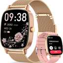 Smart Watch for Women, Answer/Make Call,1.85'' Ultra-Clear Screen Fitness Tracker with Heart Rate/Sleep/SpO2 Monitor,Smartwatch for iPhone/Samsung/Android,120+ Sport Modes,IP68 Waterproof with 2 Bands