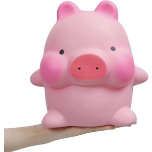 Anboor Squishies Jumbo Pig Kawaii Soft Slow Rising Scented Big Animal Squishies Stress Relief Kid Toys Pink Valentines Day