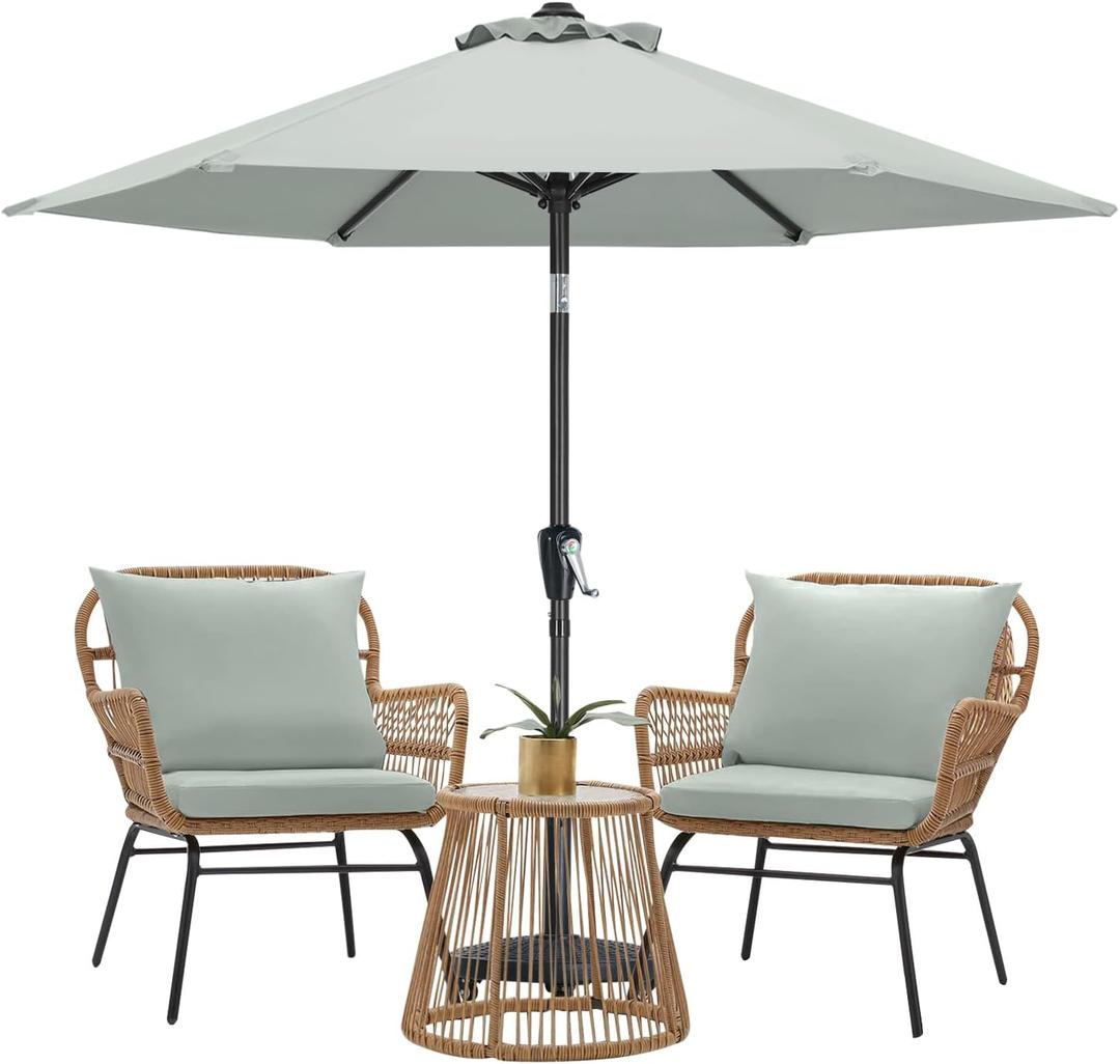 MASTERCANOPY Patio Umbrella for Outdoor Market Table (7.5ft,Light Gray)