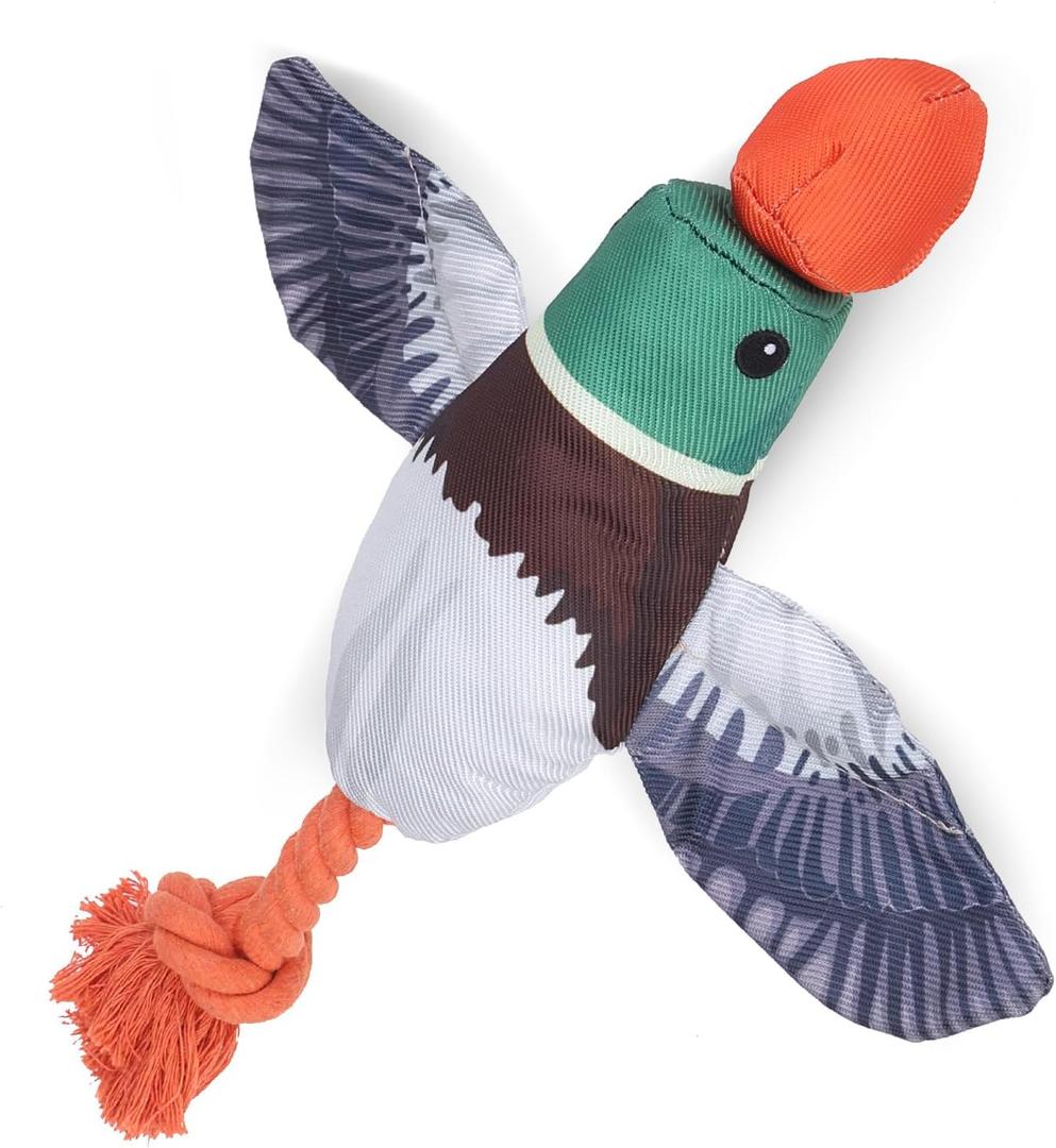EXPAWLORER Duck Dog Toy Launcher - Flying Fetch Toy for Dogs, Interactive Squeaky Bird Toys Slingshot Toss Thrower, Floats on Water Outdoor Fun for Small Medium Breeds, Not for Aggressive Pet