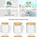 1PC Small Glass Storage Jars with Airtight Lids, 18 fl oz (550ml) Cute Clear Glass Storage container with bamboo Lid, Glass Pantry Canister for Beans, Rice, Sugar, Cookie Coffee and etc