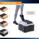 Circuit Fitness Non-Slip Step solution 16"x16", 2 Risers, Peach Fuzz 