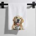 Eieanao Funny Golden Retriever Coffee Gifts Hand Towel for Kitchen, Golden Retriever Microfiber Dish Tea Towel, Funny Goldens Kitchen Towels for Kitchen Bar Decor, 16x24 Inch