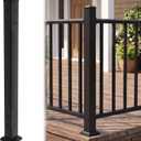 Aluminum Deck Post,2.8 in. x 2.8 in. x 39 in Perpendicular Adjacent Two Side Pre-Drilled 90 Degree Railing Corner Post, Ending Support Post
