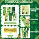 24 Pcs St. Patrick's Day Easter Ballpoint Pens with Blessing Cards Bunny Carrot Retractable Black Ink Pens Saint Patrick's Day Easter Cards for Office Party Favors