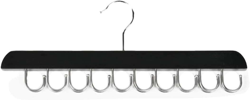 Belt Hanger for Closet 20 Hooks Belt Storage Organizer Wooden Belt Holder Tie Rack Hanger for Closet 360Rotating Space Tie and Belt Hanger for Tank Top Scarf Bra Hanger Men Women (A, 36X14X1.8cm)