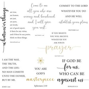 BBTO Bible Verse Wall Stickers Inspirational Quote Wall Decals Religious Motivational Scripture Sticker Peel and Stick for Bedroom Living Room Office Bathroom (God Love Us)