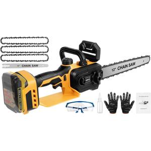 Mini Chainsaw Cordless Compatible for Dewalt 20V Battery (Without Battery) 12 Inch Handheld Brushless Electric Chainsaw with Auto Oiler & Security Lock, for Wood, Trees Cutting (Tool Only)