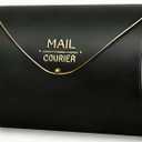 Black Wall Mount Mailbox for Outside,Waterproof Metal Mailboxes with Rust-Proof Galvanized Steel,Large Capacity Envelope Mailbox for House,12.99 x 10.35 x 3.5 Inch