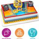 DecoSet Transformers Autobot Battle Cake Topper, 6-Piece Interactive Set of Transformer Decorations and Supplies for Party Cakes