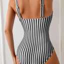Eomenie Women's One Piece Swimsuit Tummy Control Bathing Suit V Neck Slimming 1 Piece Swimwear (White, M)
