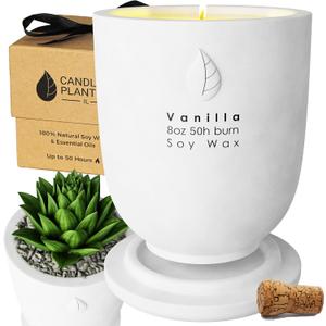 Matani Concrete Cement Candle Planter - Aromatherapy Soy, Dual Purpose Jar (White Vanilla)