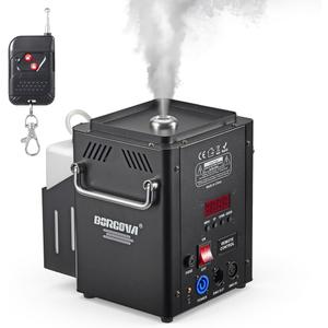 Vertical Fog Machine 1500W, DMX & Remote Control, 30ft Smoke Range, Timer - Stage DJ Halloween Party Effects (BF-06)