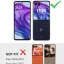 Cresee Case for Motorola Razr Plus 2024/2025 - with Built-in Cover Screen Protector - Thin Hard Matte Polycarbonate Cover Phone Case for Moto Razr+ 2024/2025 - Midnight Blue