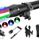 4 Color in 1 RGBW Lights LED Hunting Flashlighs,Tactical Flash Light with Universal Picatinny Rail Mount 1500 Lumen Predator Lights with Interchangeable Remote Pressure Switch for Night Hunting