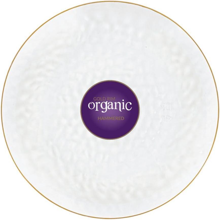 Simcha Collecti Gold Rim Organic Hammered Clear Combo,10", 10 Ct