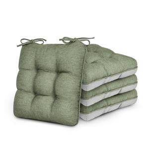 Love's cabin Memory Foam Chair Cushions Set of 4, Outdoor/Indoor Chair Pads for Dining Chairs 1 Pack, Seat Cushions for Kitchen, Dining Room, Office, Patio Chairs, 15.5"x15.5"x3.5" Green