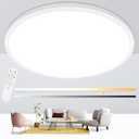 24'' Large Flush Mount Ceiling Light Fixture Dimmable with Remote Control
