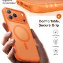 TORRAS Stronger Magnetic & Shockproof for iPhone 17 Pro Max Case, Fit for MagSafe, Military Grade Drop Protection, Camera Control, DIY Button, Slim for iPhone 17 Pro Max Case Translucent Orange