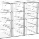 4 Pack Acrylic Makeup Organizer with 18 Drawers, Clear Storage Drawers, Bathroom Counter Organizer, Plastic Storage Bins For Vanity, Undersink, Pantry, Home Organization and Storage