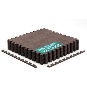 Yes4All EVA Interlocking Mats, Puzzle Floor Tiles, Foam Floor Padding with Border for Furniture, Home Space, Living Room, Garage