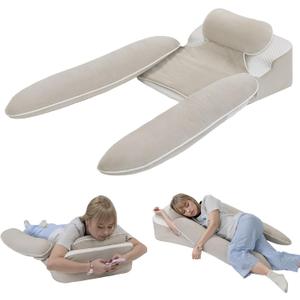Side Sleeper Pillow for Shoulder Pain Relief, Modular Body Pillow for Adults, H-Shaped Ergonomic Wedge Pillow for GERD, Neck, Legs and Back Support, Removable Washable Cover