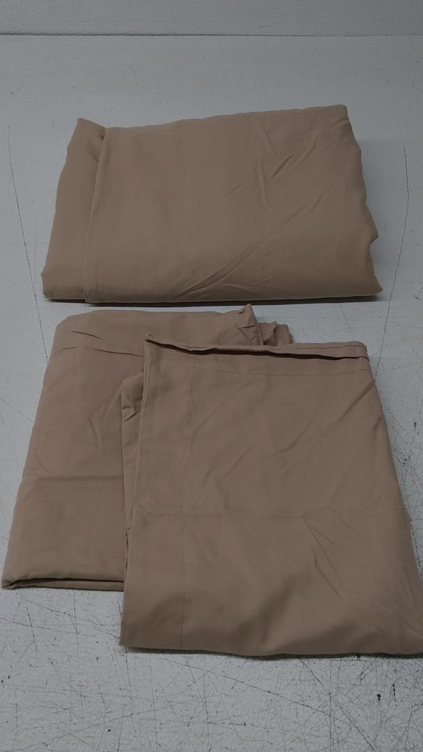 Beige Bed Set Bed Cover 100 In X 90 In. Two Pillow Cases Size 40 In X 24 In