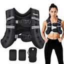 PACEARTH Weighted Vest, 6lb/12lb/16lb/20lb/25lb/30lb Weight Vest with Reflective Stripe, Body Weight Vests Adjustable for Men, Women Workout, Strength Training, Running, Walking, Jogging