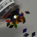 Lanyani Diamond Transparent Glass Mosaic Tiles, Rainbow Cathedral Stained Glass Sheets Pieces for Crafts, Assorted Colors, 17oz