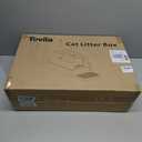 Extra Large Stainless Steel Litter Box with Lid, High Sided Enclosed Metal Cat Litter Pan, Dog Proof Front Entry Top Exit, Odor Control Easy Clean Leak Proof, Includes Mat, Scoop & Step, Black