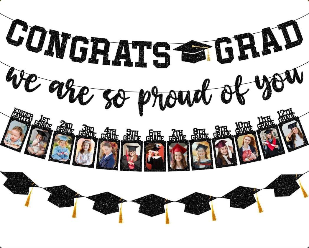 Graduation Decorations 2026, Easy Assemble Graduation Photo Banner K-12 Class of 2026 Journey Display for Parents Decor for Open House (8x10 inches photo)