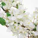 Briful 6ft White Bougainvillea Flower Garland Artificial Silk Floral Vine with Built-in Hook Faux Flower Garland for Backdrop Table Wall Wedding Party Home Decoration