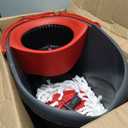 O-Cedar EasyWring Microfiber Spin Mop, Bucket Floor Cleaning System, Red, Gray, Standard