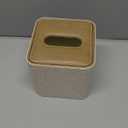 Square Linen Tissue Box Cover with Magnetic Closure, Modern PU Leather Tissue Box Holder for Bathroom Vanity Countertop Night Stands Bedroom Office Desk, Stylish Cube Tissue Holder (Linen)