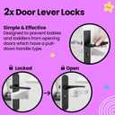 Booboo Baby (42 Pack) Child Safety Baby Proofing Kit | x10 Cabinet Drawer Locks, x10 Corner Guards, x20 Outlet Covers, x2 Door Lever Lock | Baby Proof Your Home & Kitchen with No Trapped Fingers