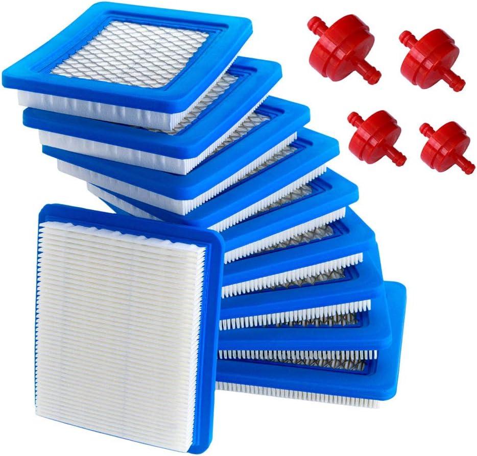 HOODELL 10 Pack 491588S Air Filter + 394358 Fuel Filter Compatible with 491588 4915885, Toro 20332, Craftsman 33644, Pro Performance for Push Lawn Mower HOODELL 10 Pack 491588S Air Filter + 394358 Fuel Filter Compatible with 491588 4915885, Toro 20332, Craftsman 33644, Pro Performance for Push Lawn Mower