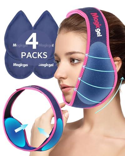 Magic Gel Wisdom Teeth Face Ice Pack - Reusable Hot & Cold Compress for Face Jaw Chin TMJ - Adjustable Compression - Head Ice Pack - Durable Design for Hands Free Application