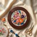 RattanView 12 Pcs 8 Inch Wood Embroidery Hoop Frame with Embroidery Hoops Round Finished Cross Stitch Hoop Frame for DIY Art Craft Sewing Ornaments(Walnut)