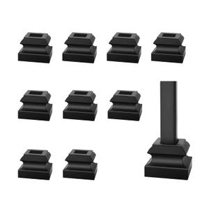 10-Pack Baluster Shoes Flat Shoes with Screw Iron Baluster Shoes for 1/2" Square Balusters Connectors are Not Included (Flat Shoes 10 pack)