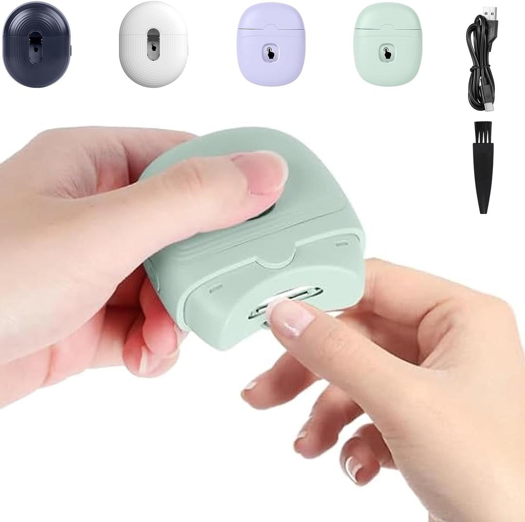 Electric Nail Clipper, USB Rechargeable Automatic Baby & Adult Fingernail Trimmer, Compact, Stainless Steel, Green