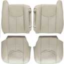 SecosAutoparts Driver & Passenger Bottom & Top & Armrest Replacement Leather Seat Covers Tan# 522 or 52i Compatible with Chevy Tahoe Suburban Compatible with GMC Yukon Sierra 2003 2004 2005 2006