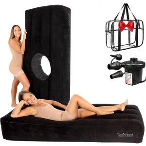 YESINDEED New Upgraded BBL Bed with Hole, Inflatable Brazilian Butt Lift Mattress for Post Surgery Recovery - Waterproof Velvet Touch Top Comfortable & Supportive - Carrying Bag and Air Pump