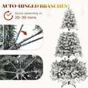YITAHOME 6ft Prelit Snow Flocked Artificial Christmas Tree with Remote
