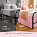 RIMELA King Bed Skirt 15 Inch Drop Dusty Pink Split Corners Dust Ruffle, King/Cal King
